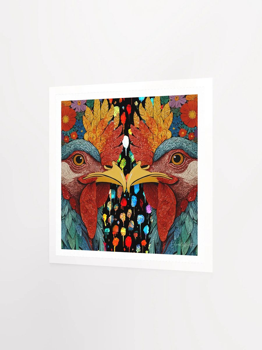 Symmetrical Rooster Heads Poster product image (3)