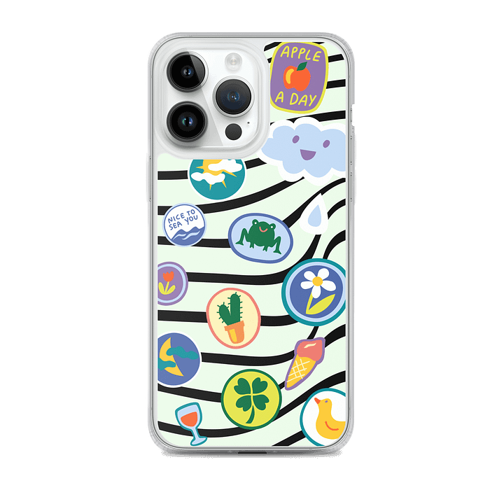 Whimsical MagSafe® Clear Case with Cute Stickers for iPhone® product image (1)