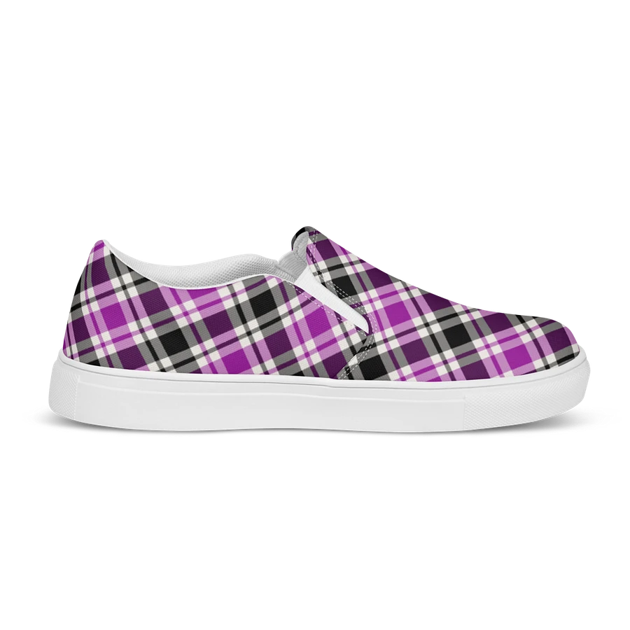 Purple, Black & White Plaid Women's Slip-On Shoes product image (5)