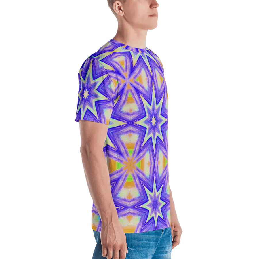 Abstract Star and Crosses Coloured Men's Crewneck T Shirt product image (3)