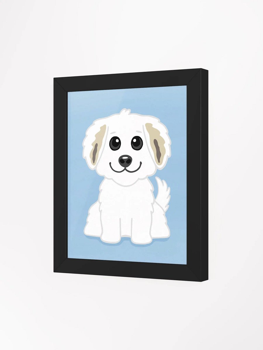 Adorable Cartoon White Puppy Framed Illustration product image (21)
