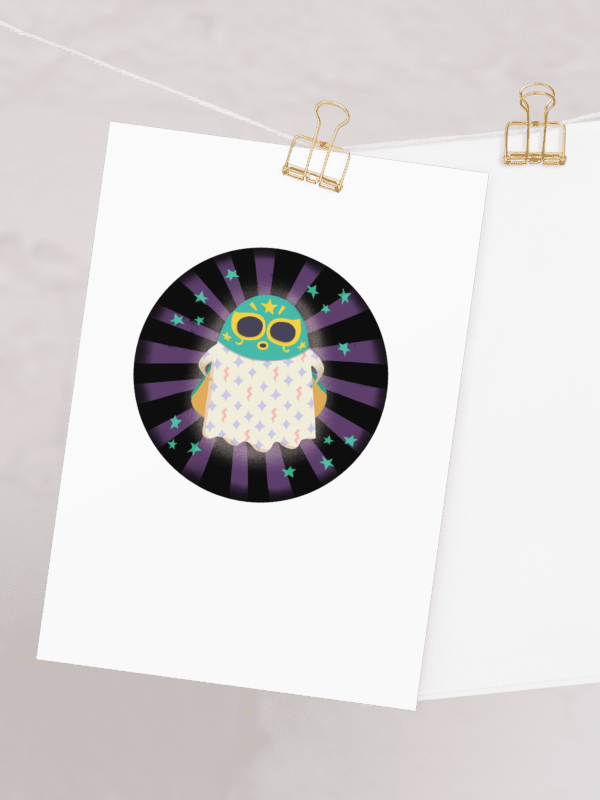 Little Ghost Luchador - Greeting Card product image (1)