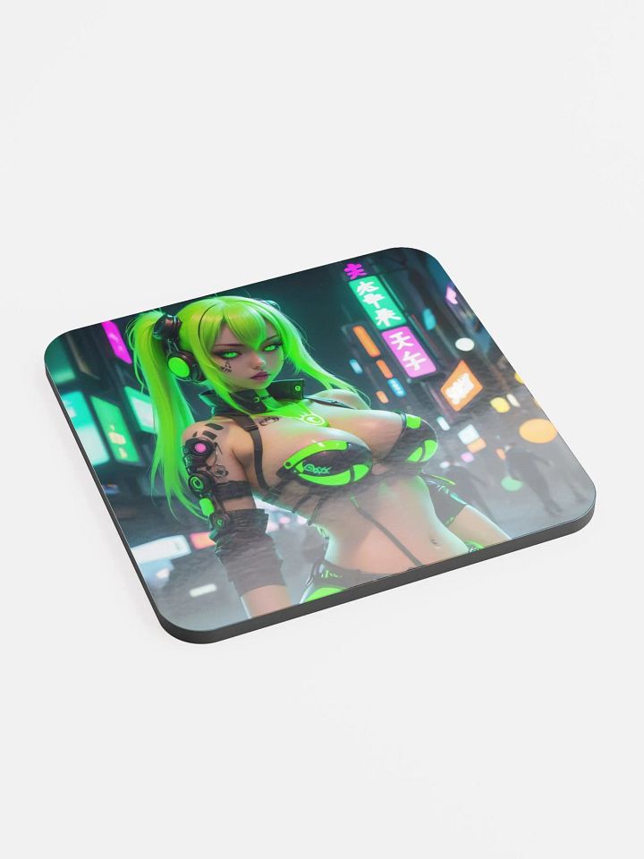 Neon Green Cyberpunk Coaster Set product image (2)