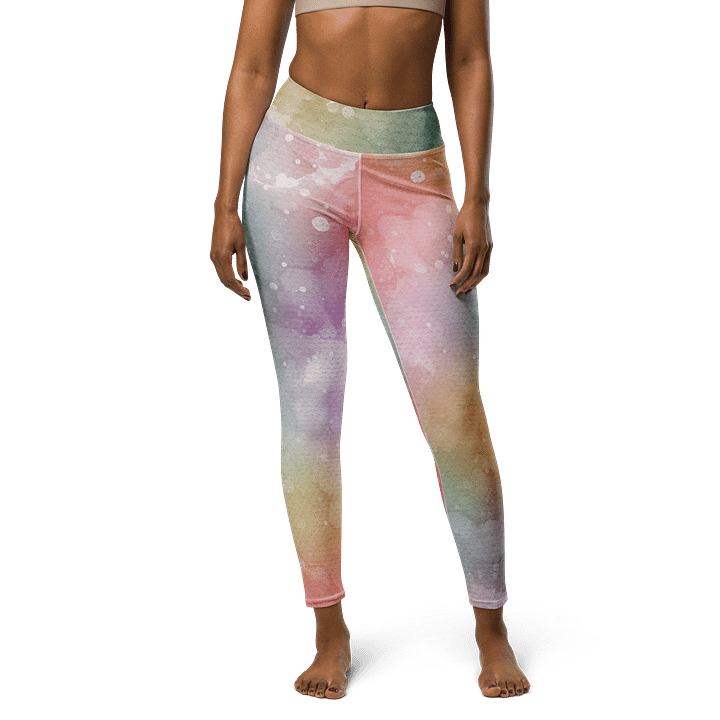 Galactic Glow High-Waist Leggings - Rainbow Nebula product image (1)
