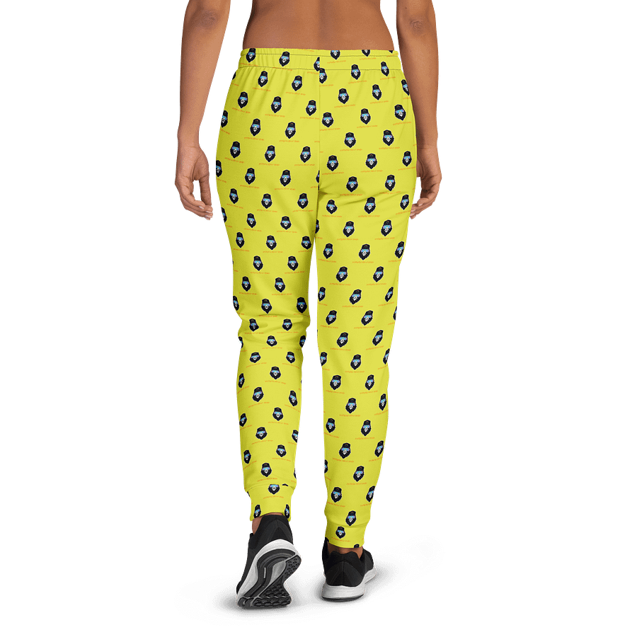 Synthsquatch Fitness Bigfoot Monogram Logo All-Over Print Women's Joggers (Neon Yellow) product image (1)