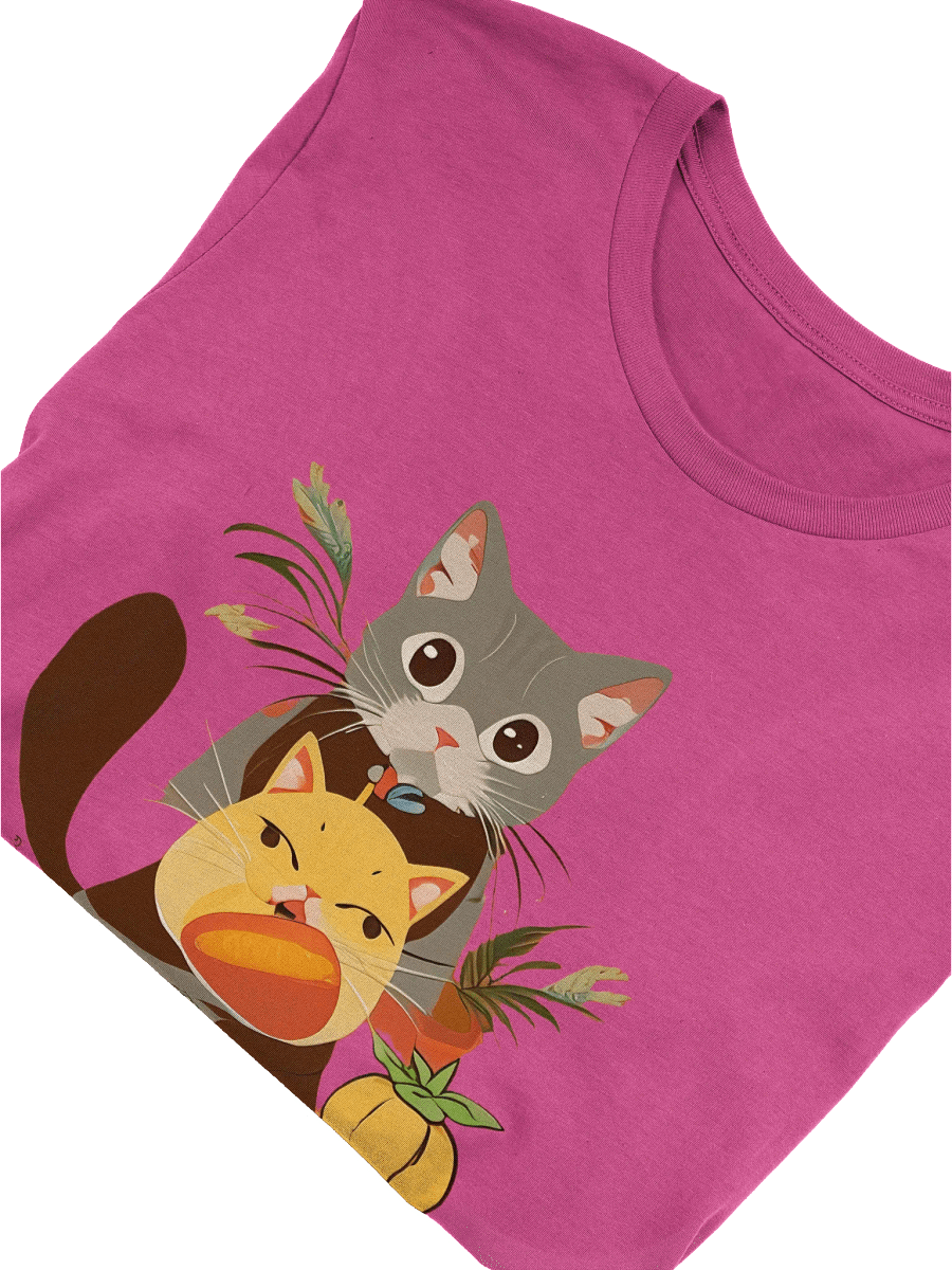 Cartoon cat theme T-shirt product image (25)