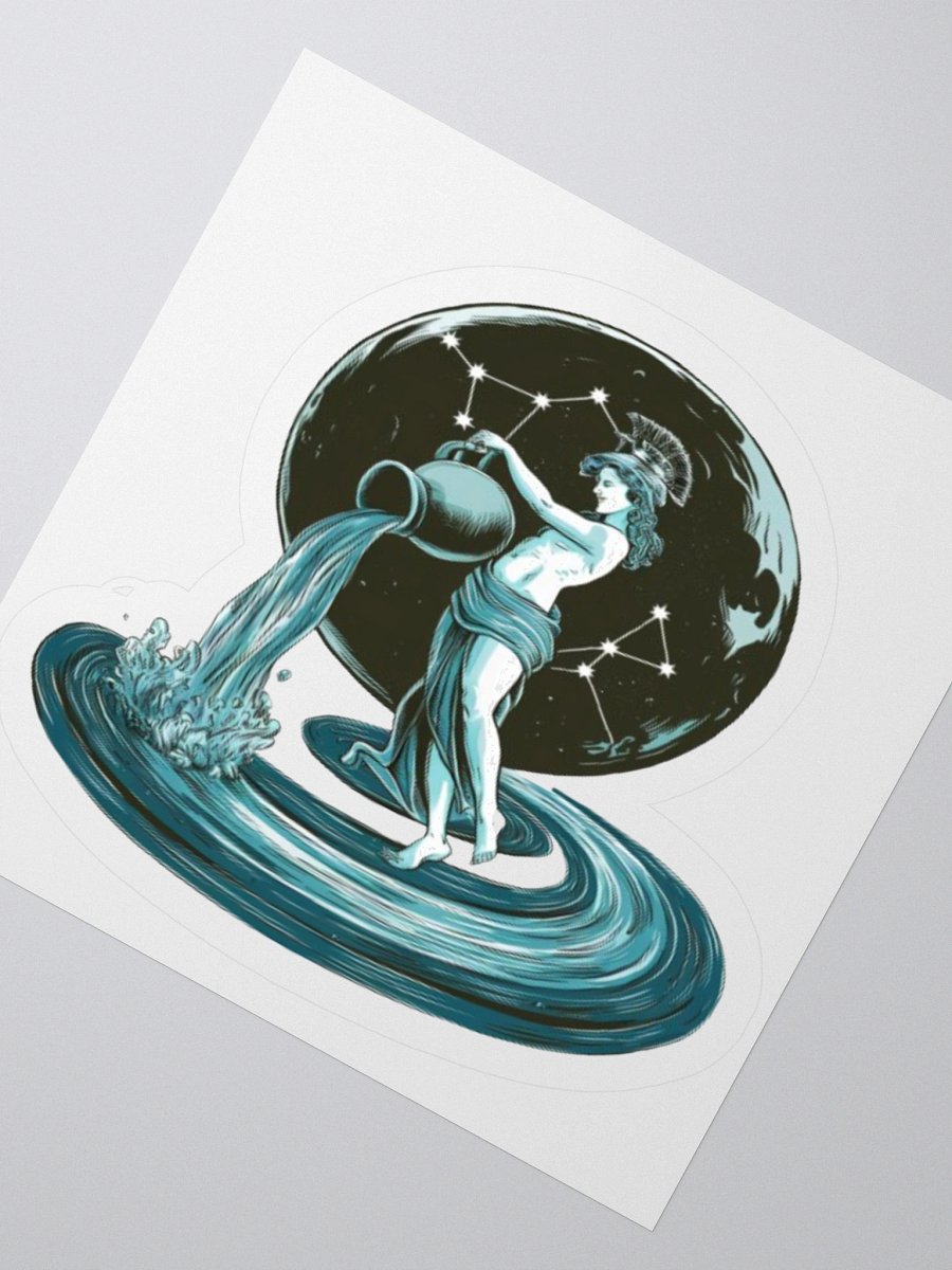Exclusive Aquarius Celestial Water-Bearer Vinyl Sticker - Zodiac Art product image (6)