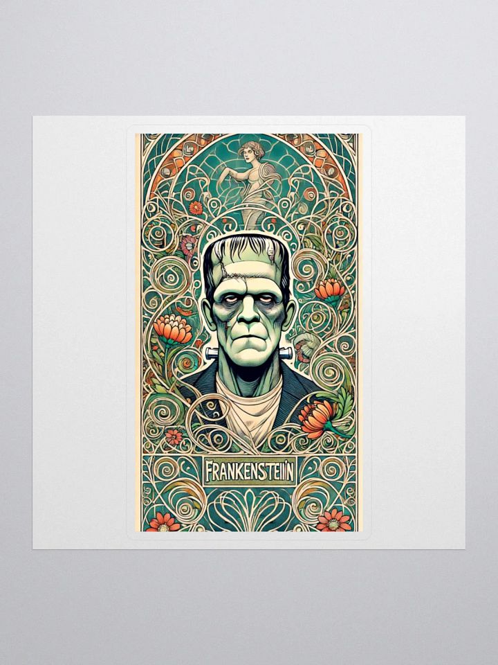 Art Nouveau Frankenstein's Monster Vinyl Sticker – Gothic Horror Art product image (1)