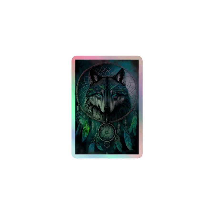 The rainbow wolf spirit sticker product image (1)