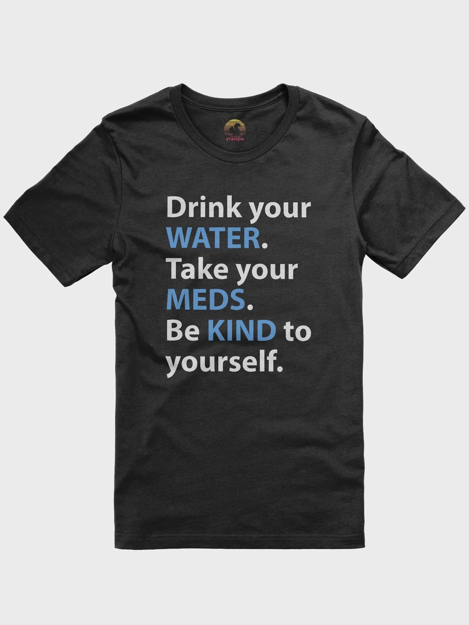 Water, Meds & Kindness T-shirt (Blue) product image (2)