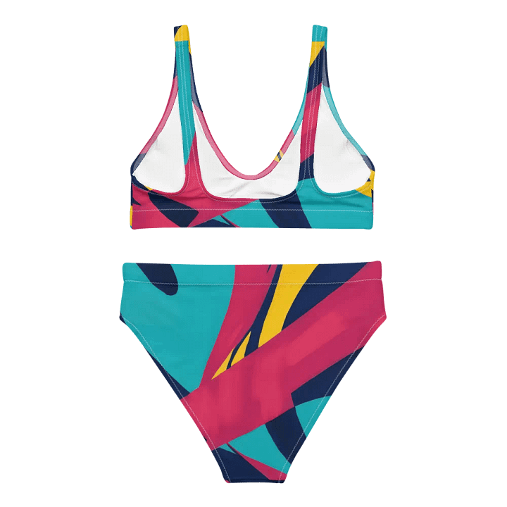 Abstract Lithographic Pattern Design High Waisted Bikini - V10 product image (1)