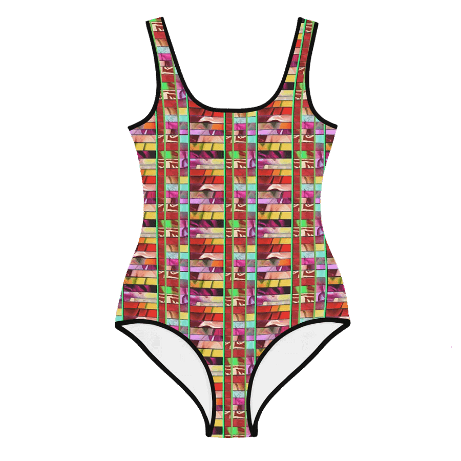 Block Party Fun: All-Over Print Youth Swimsuit product image (4)