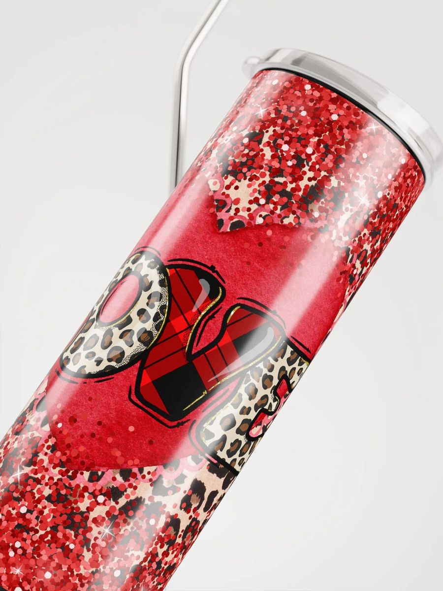 Valentine's Love Red Glitter Stainless Steel Tumbler: Spark Romance product image (5)