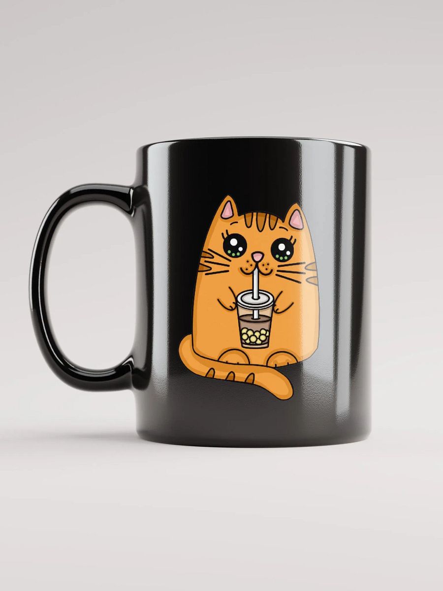 Cute Orange Cartoon Cat Drinking Boba product image (11)