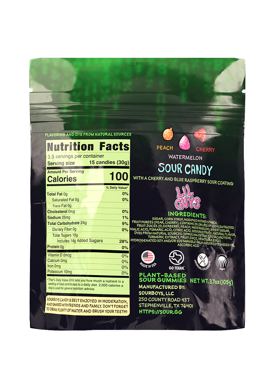 RedxBlue Cherry Blue Raspberry Sour Gummies - LilGuys product image (2)