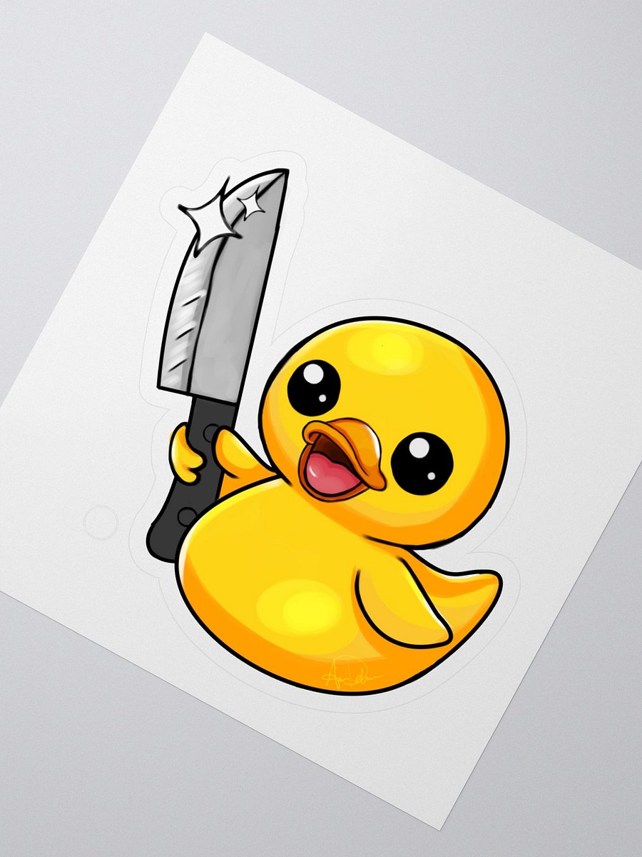 Stabby Duck Kiss Cut Vinyl Sticker product image (2)