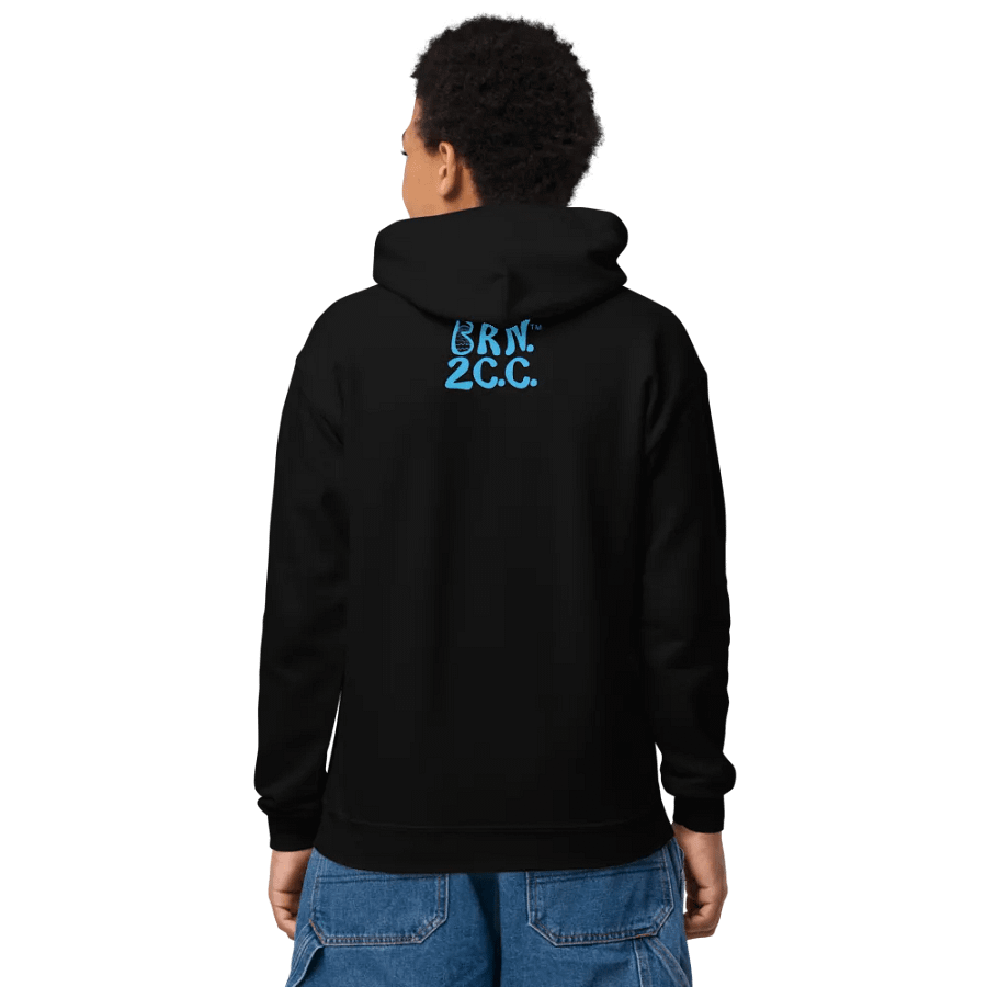 Boys' | BOURNE to Cape Cod™ | DTG Vintage Print | Youth Heavy Blend Hooded Sweatshirt | Rugged, Cozy, Adventure-Ready | Blue Logo product image (5)