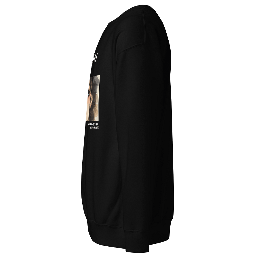 Japanese Aesthetic Sweater – “Happiness Is a Way of Life” Cozy Anime-Inspired Pullover Dark product image (7)