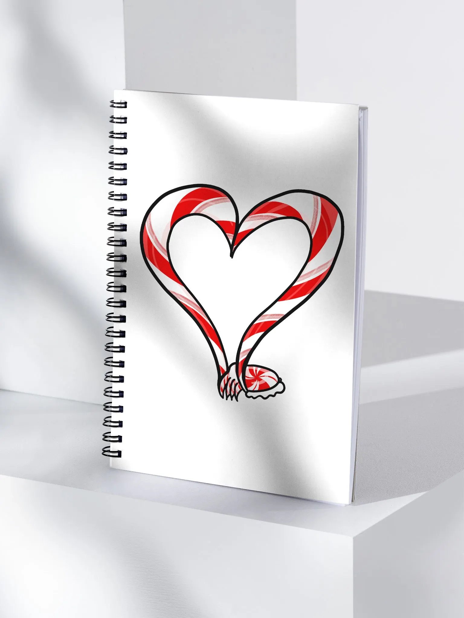 Candycane Tentacle Heart- spiral notebook product image (4)