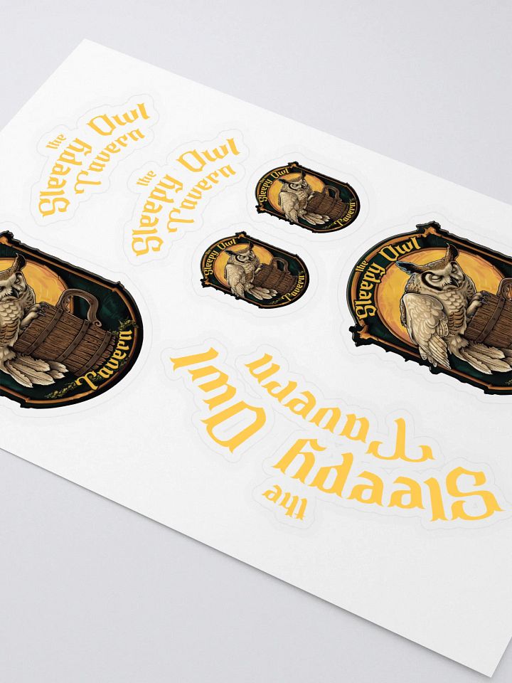 Sleepy Owl Tavern Kiss Cut Sticker Sheet product image (2)