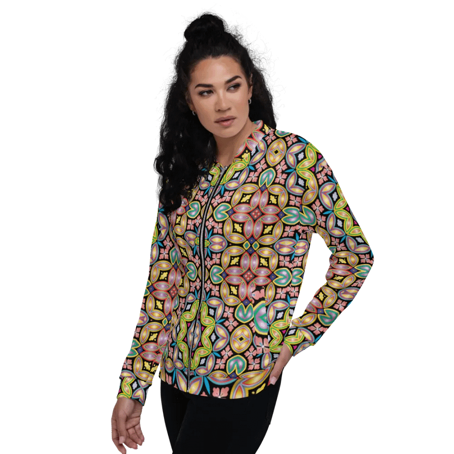 Batik Kawung Red Bomber Jacket product image (11)