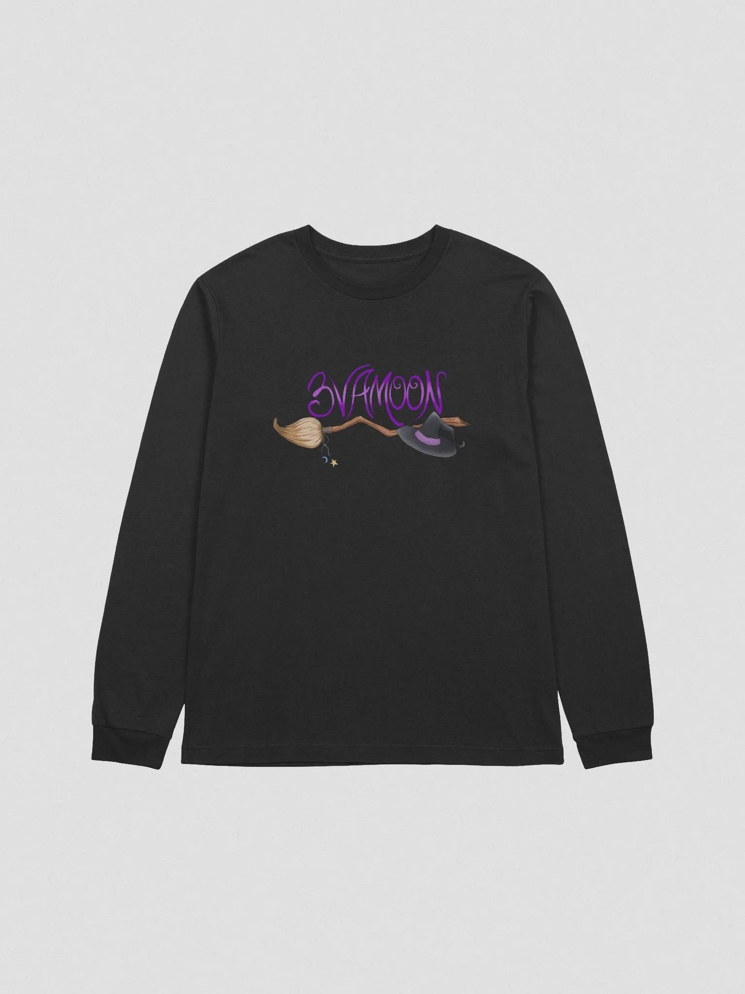 3VAMOON Witch Broom Long Sleeve T-shirt Unisex (see more for color options) product image (2)