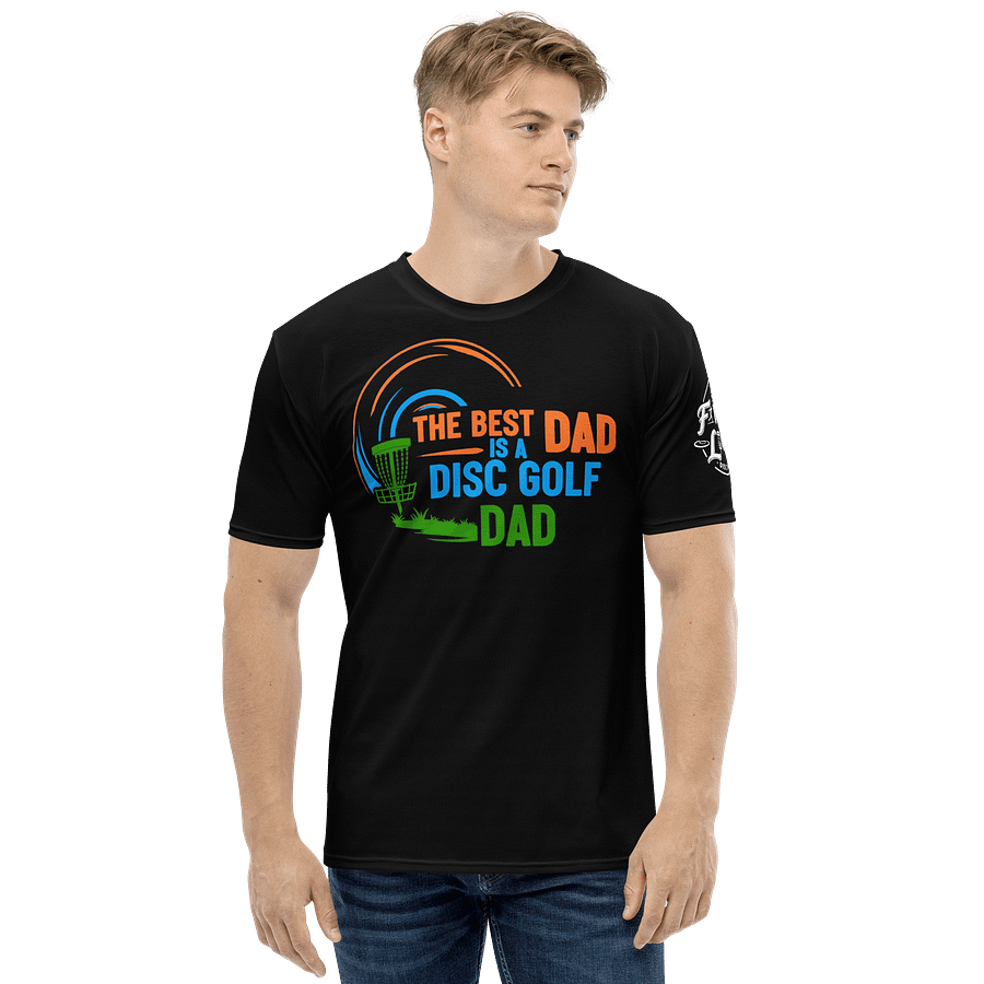 Fancy Lads Men's Black T-Shirt "The Best Dad Is A Disc Golf Dad" product image (4)