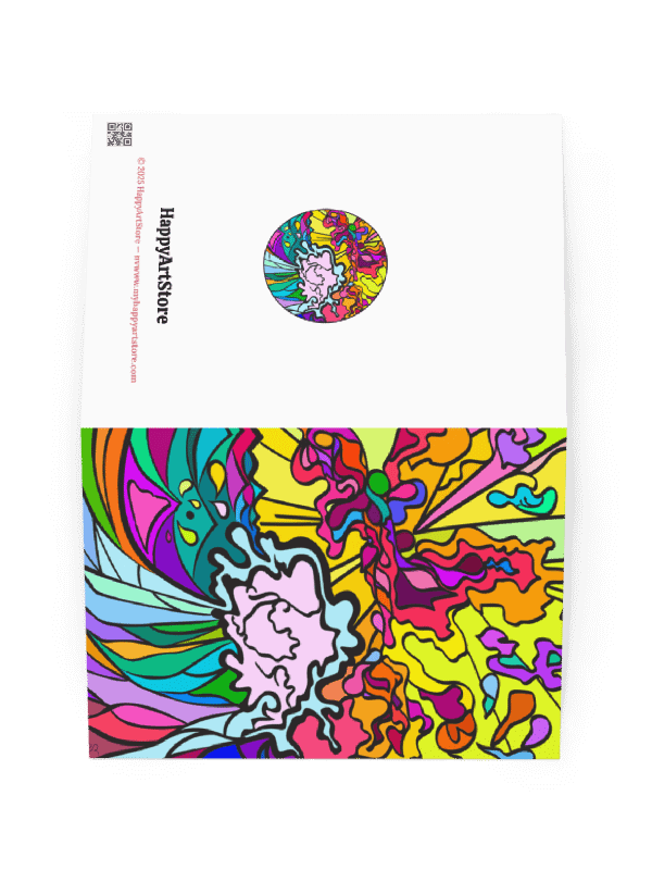 Vibrant Swirls Greeting Card – Wave at Sunset product image (13)