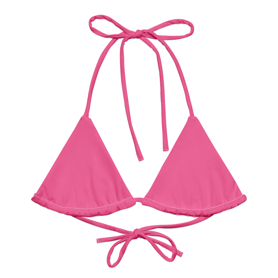 Flamingo Pink Solid Color String Bikini Top product image (1)