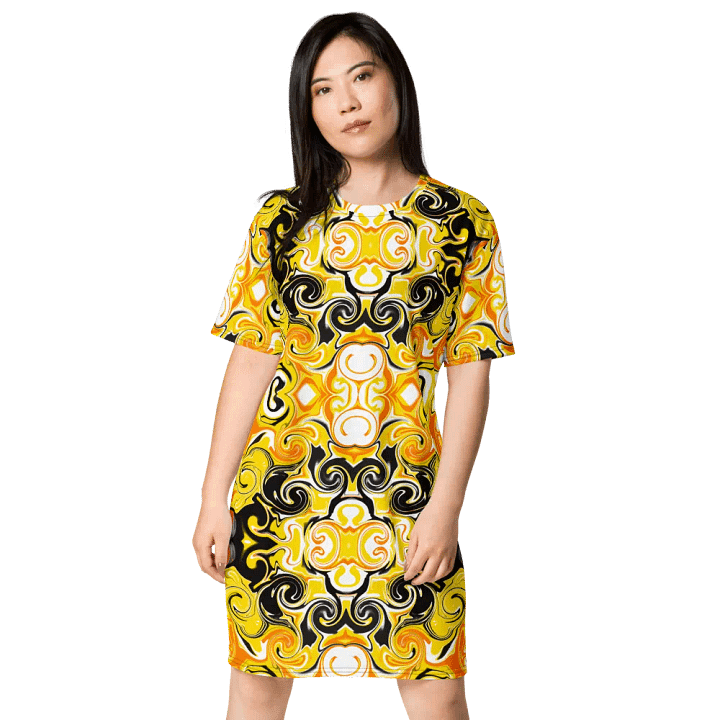Yellow Baroque Luxe All-Over T-Shirt Dress product image (2)