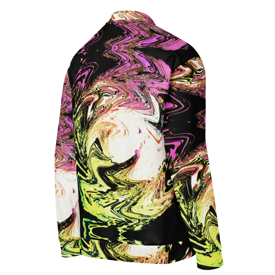 Abstract Neon Daisy Swirl Unisex All Over Print Bomber Jacket product image (9)
