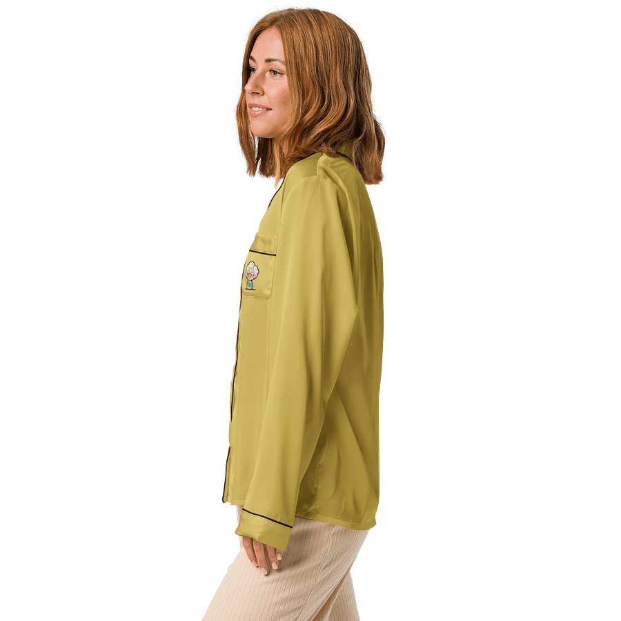 Elegant Elderly Woman & Chicken All-Over Print Pajama Top product image (5)