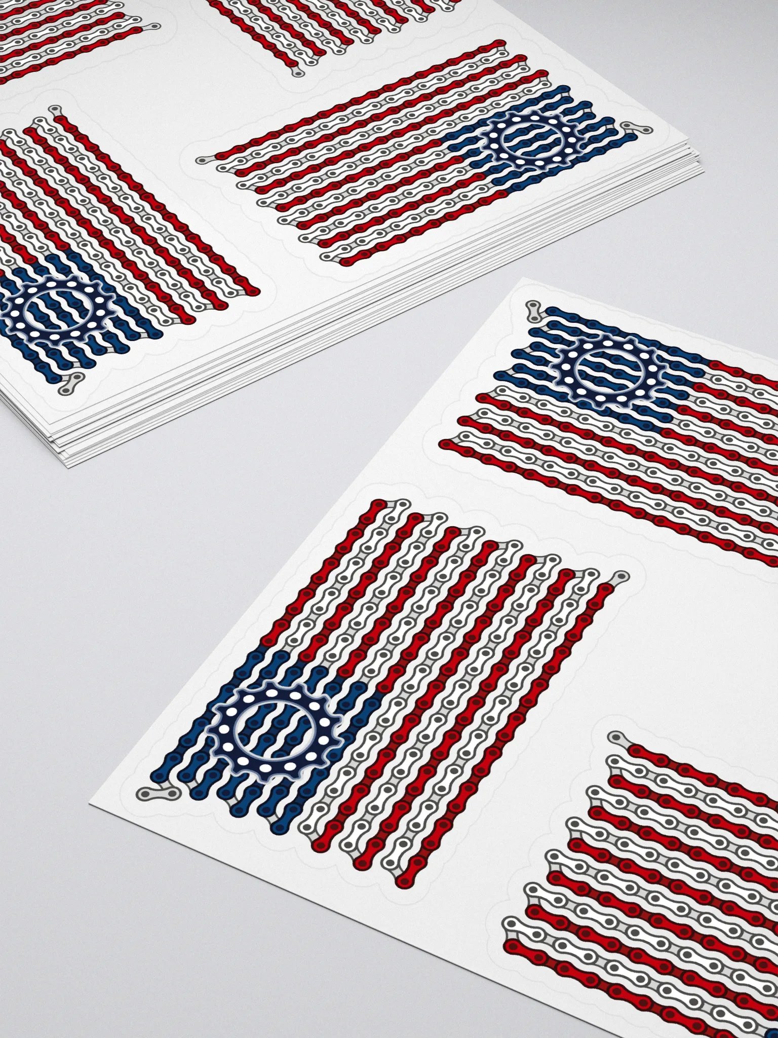 USA Betsy Ross Bike Chain Flag Sticker 4 Pack product image (4)