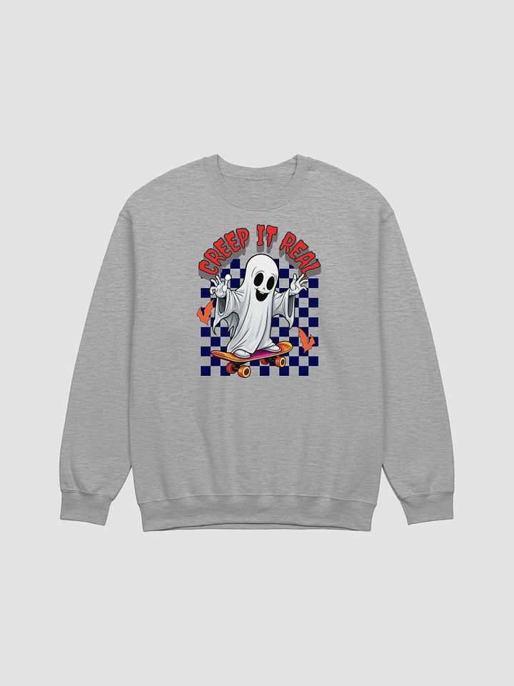 Creep It Real Spooky Skater Ghost Crewneck Sweatshirt product image (15)