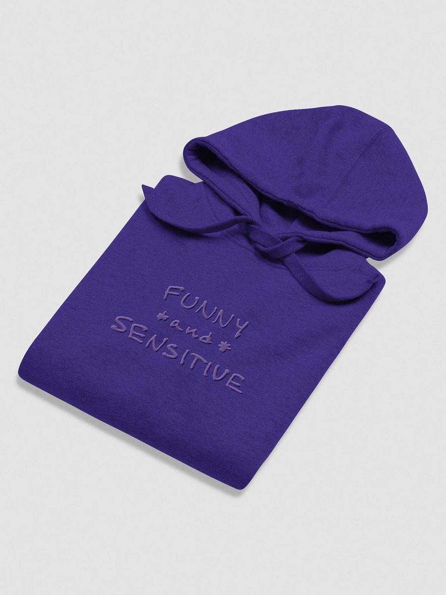FUNNY *and* SENSITIVE monochrome purple embroidered heavyweight hoodie product image (4)