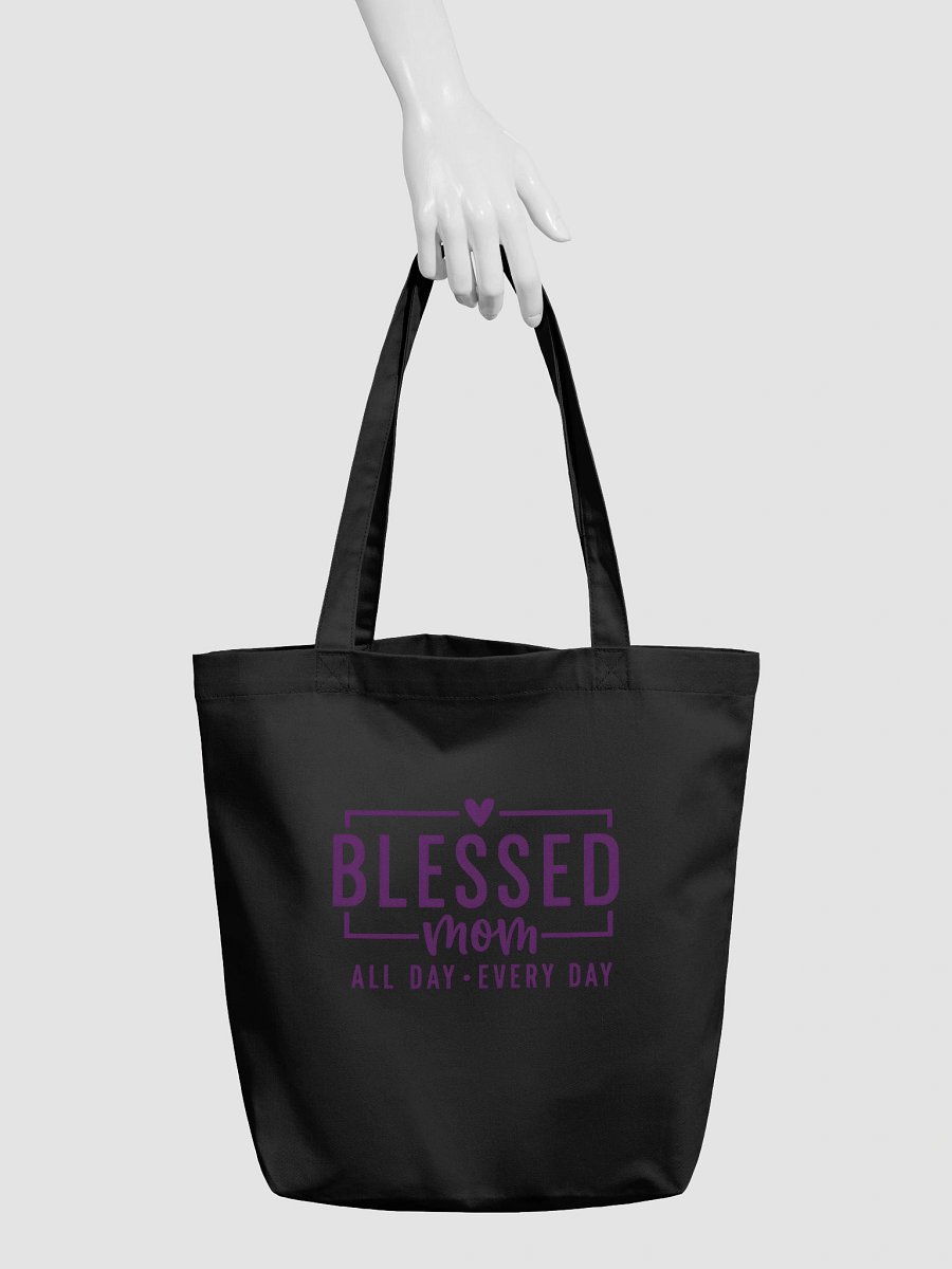 Blessed Mom Tote Bag | Heart Accented Script Design | Motherhood On The Go product image (2)