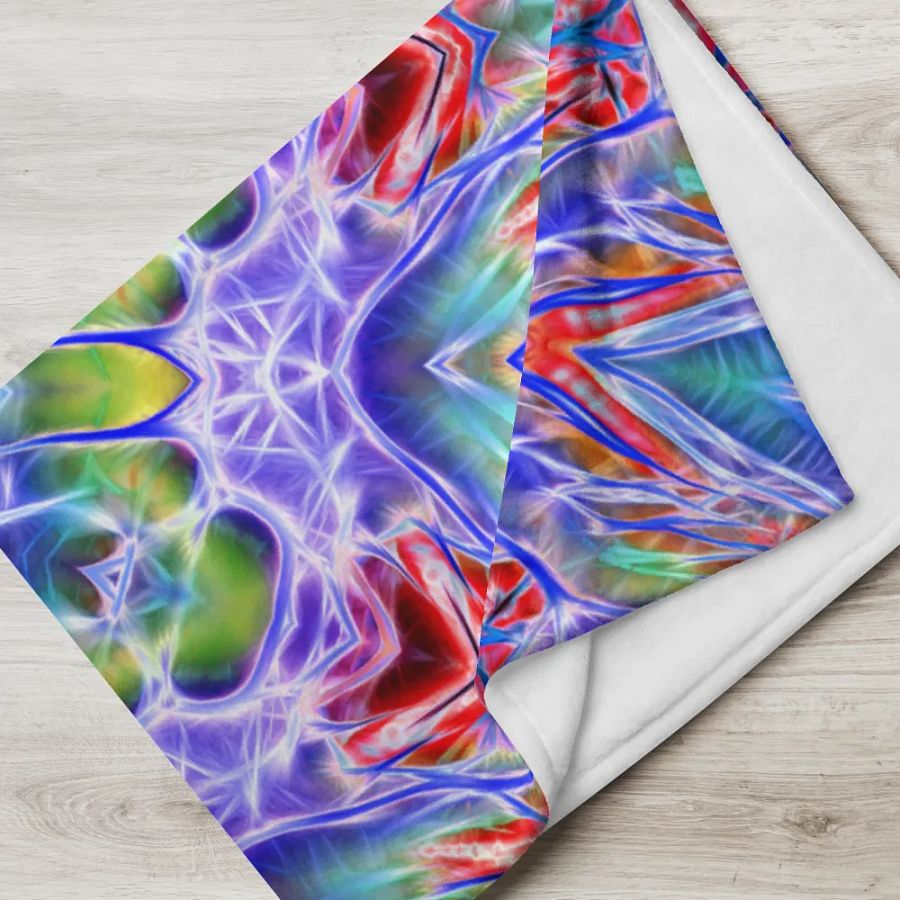 Blue Red Kaleidoscope Throw Blanket product image (17)