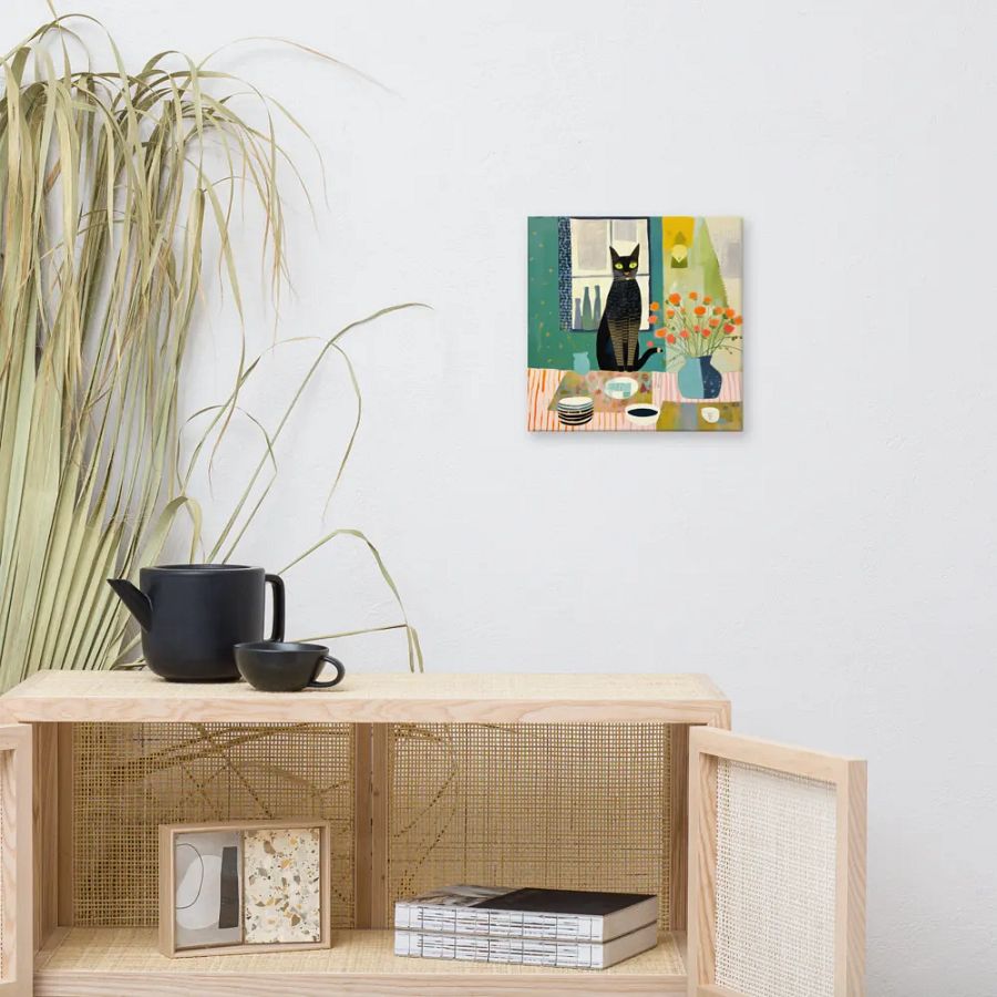 Art2401-35 Eclectic Cat Still Life - Canvas Print - sm product image (6)
