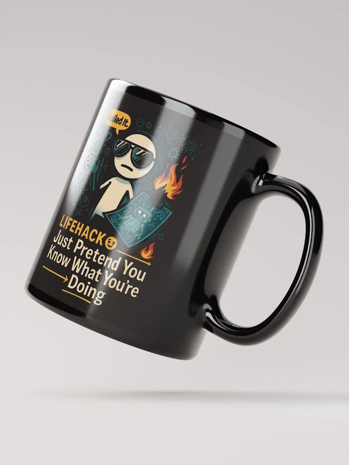 "Lifehack: Just Pretend You Know What You’re Doing" – Funny Shrug Meme Graphic Mug product image (2)