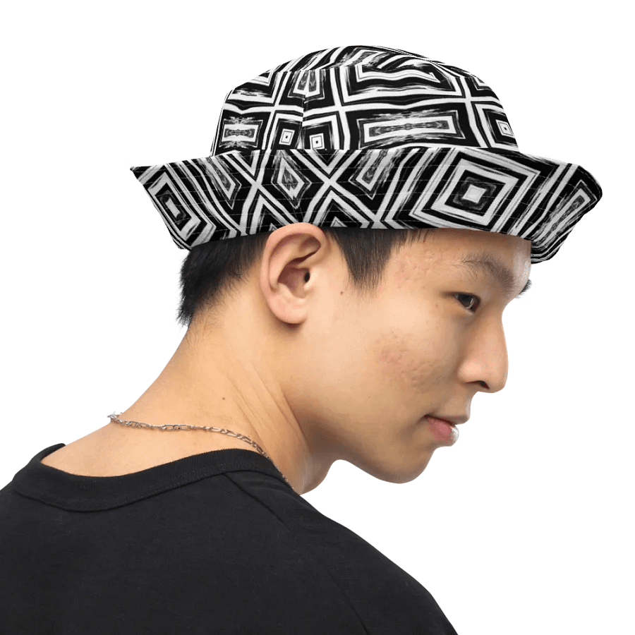 Abstract Monochrome Repeating Pattern Unisex Bucket Hat product image (10)