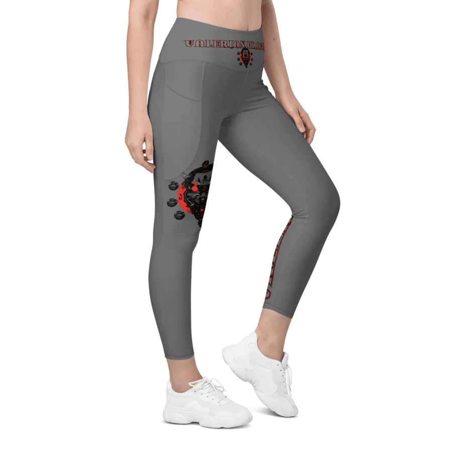 GRAY demon soul square up women's pocket leggings product image (6)