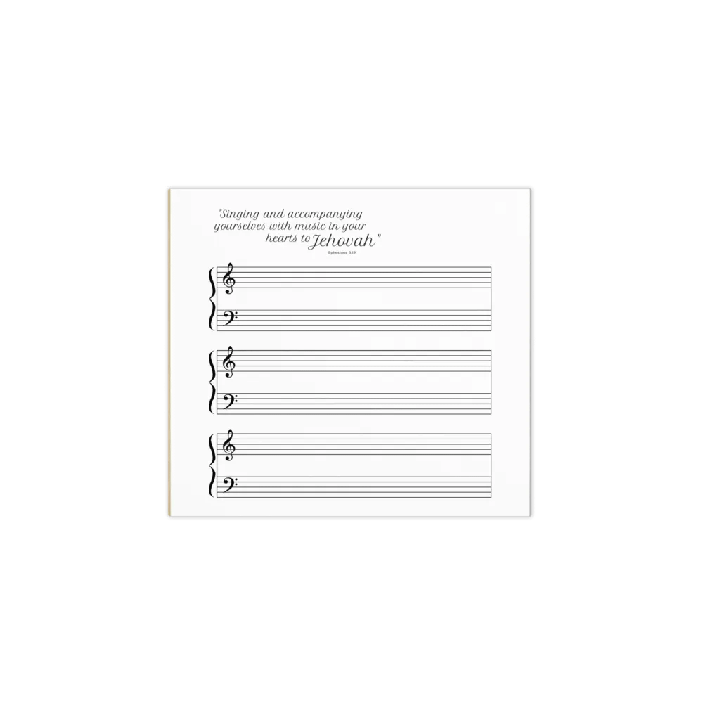 "Singing and accompanying yourselves with music" Music Note Writing Practice Pad product image (1)