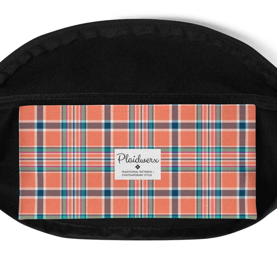 Orange Coral and Blue Plaid Fanny Pack product image (6)