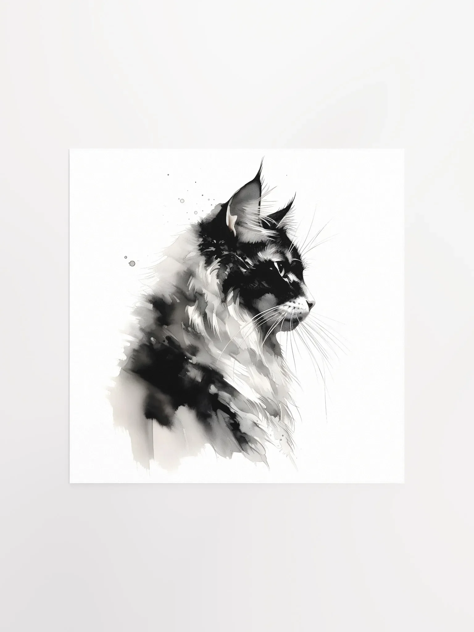 Maine Coon Cat Watercolor Wall Print product image (1)