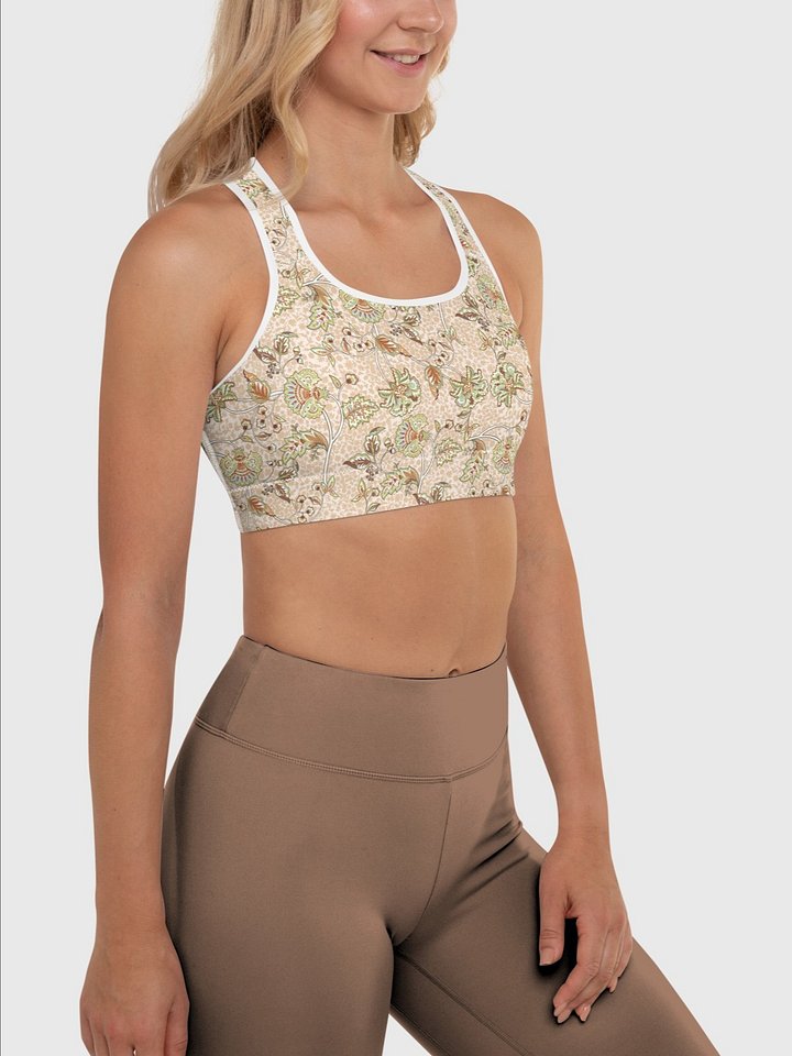 Sport Bra "Elegant Neutral Beige Chintz" product image (1)