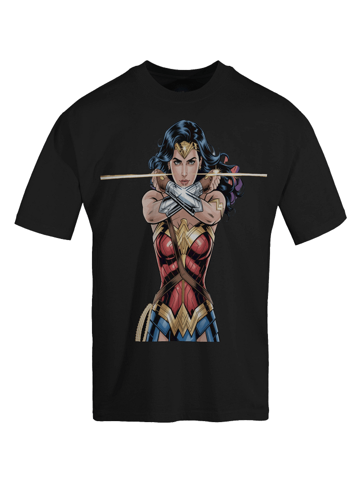 Wonder Woman Lasso Eclipse Oversized Faded T-Shirt product image (1)