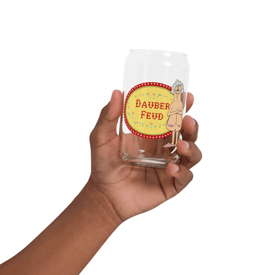 Almost Never Naked Grandma! DAUBER FEUD Can-Shaped Glass product image (32)