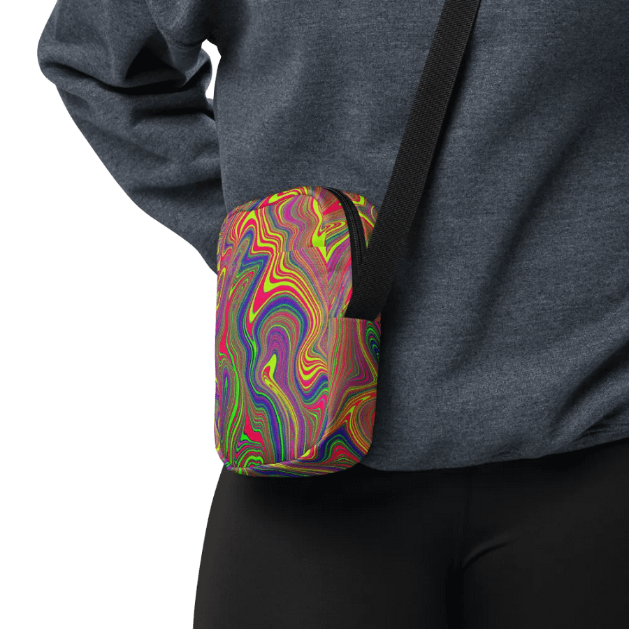 Utility Crossbody Bag - Colorful Liquid Swirls product image (10)