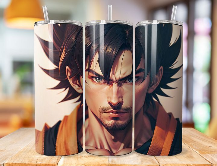 Goku 20 oz Stainless Steel Tumbler – Dragon Ball Saiyan Warrior Design product image (1)