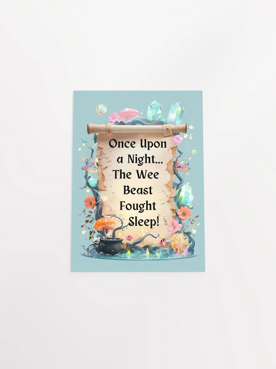 Funny Mom Wall Art – ‘Once Upon A Night… The Wee Beast Fought Sleep!’ Parenting Humor Print product image (42)